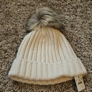 J.crew Ribbed Pom Winter Beanie Hat NWT